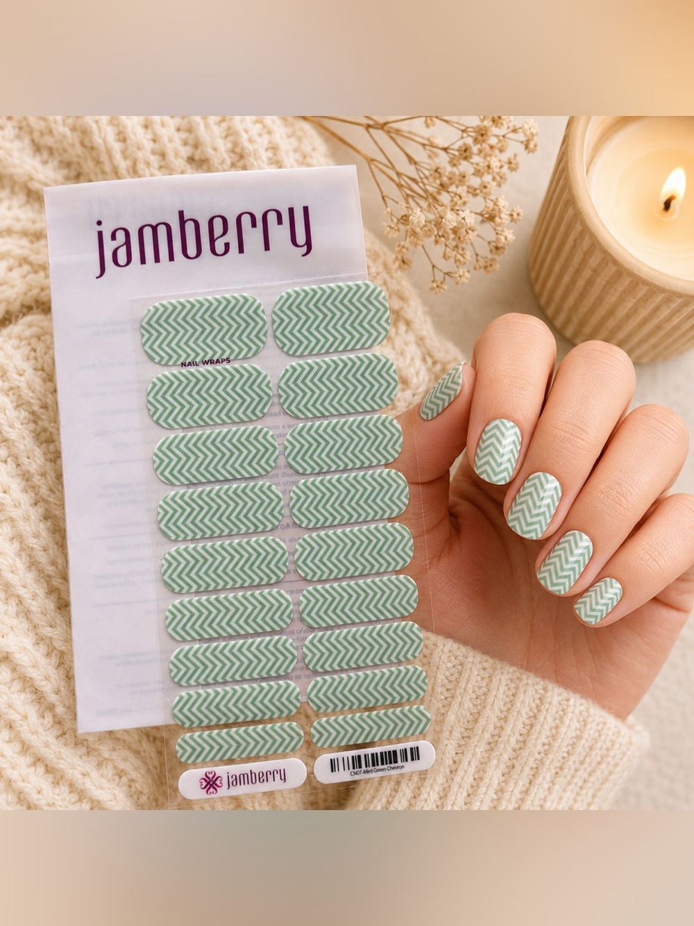 Jamberry Nail Wraps: Mint Green Chevron | Buy Three Get One Free